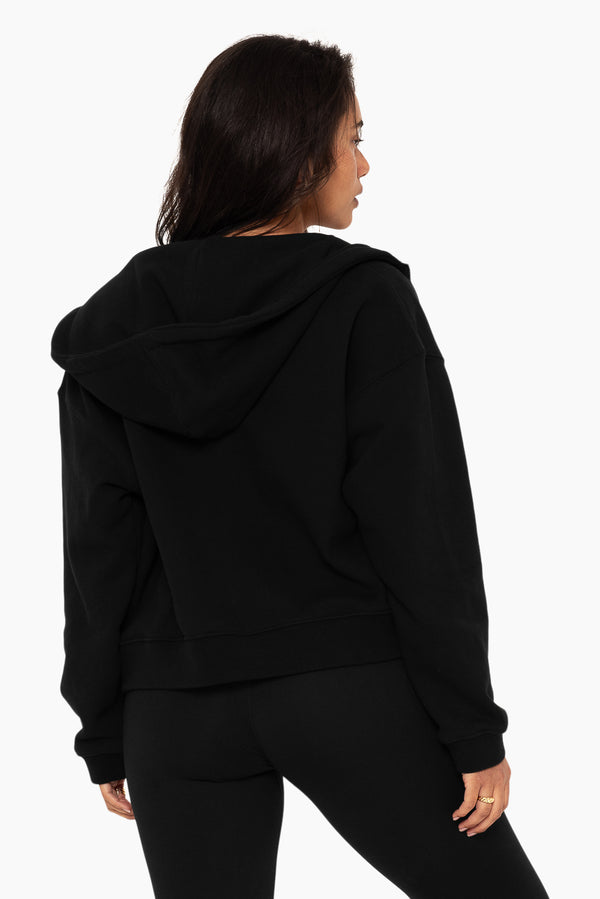 SET™ EMBROIDERED HEAVYWEIGHT SWEATS ZIP HOODIE IN ONYX 