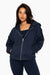 SET™ EMBROIDERED HEAVYWEIGHT SWEATS ZIP HOODIE IN OXFORD <model-info>Irene wears a size M and is 5’8", 29" waist, 34" bust, 32C bra.</model-info>