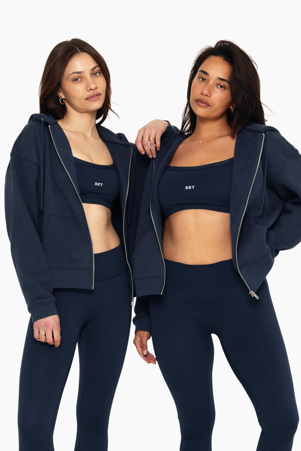 SET™ EMBROIDERED HEAVYWEIGHT SWEATS ZIP HOODIE IN OXFORD 