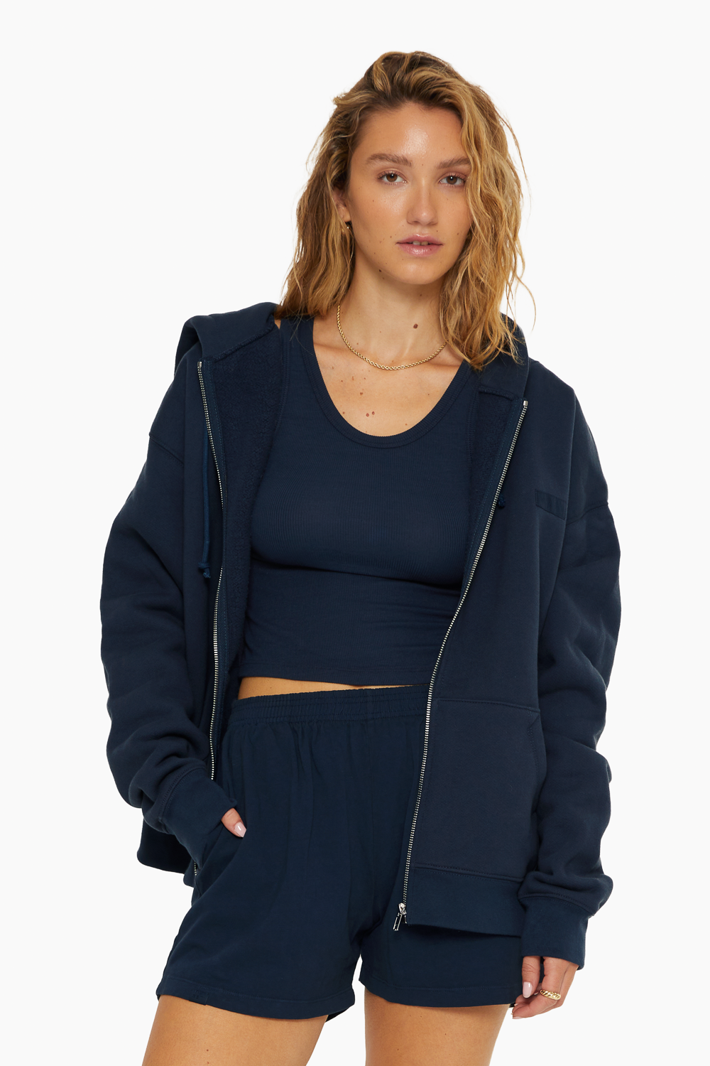 Oversized cropped 2024 zip up hoodie