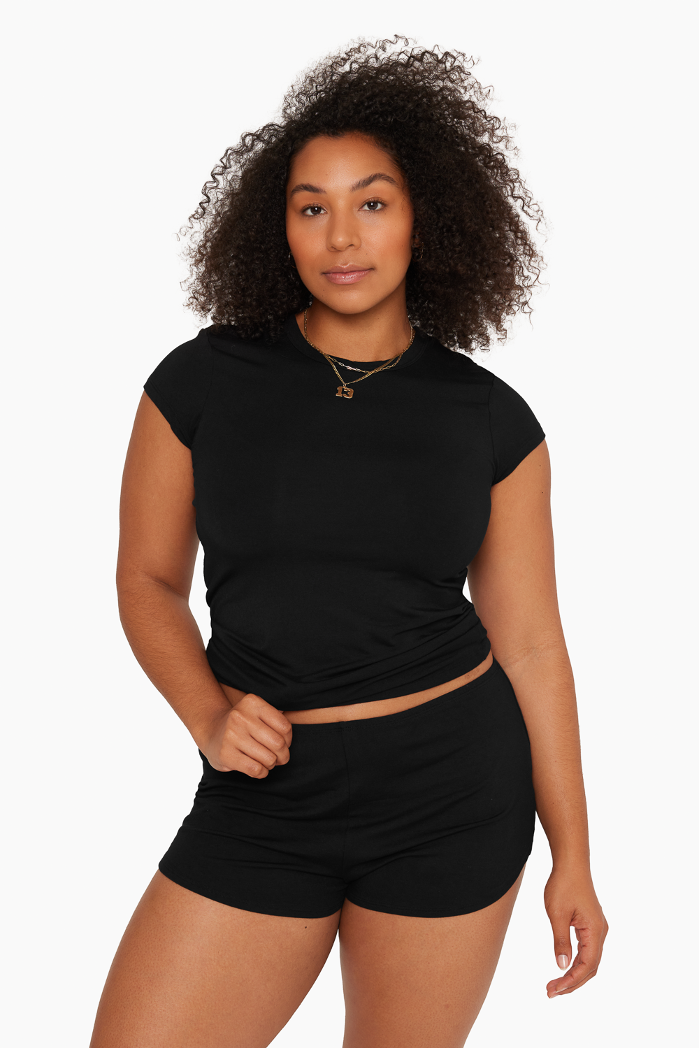 SET™ SLEEP JERSEY GIRLFRIEND TEE IN ONYX