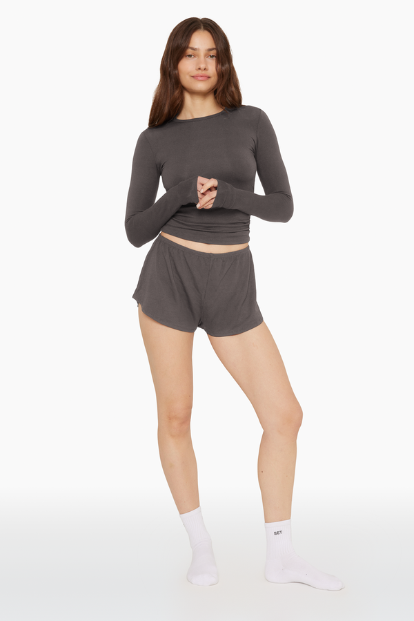 SET™ SLEEP JERSEY RELAXED SLEEP SHORTS IN GRAPHITE 