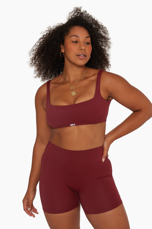 Oner Active Sports Bra SMALL Burgandy Lounge Low Support Soft
