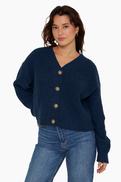 CHUNKY RIB KNIT BOXY CARDIGAN - EMPIRE – SET ACTIVE