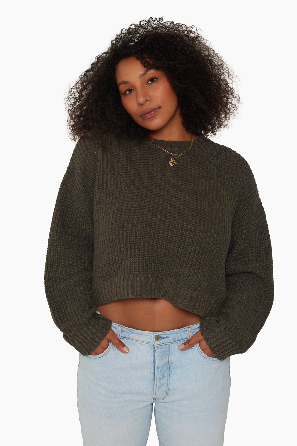 Rib sale knit crewneck