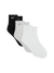Set of black, gray, and white socks on a white background