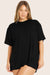 MODEL WEARS SET™ OVERSIZED BOYFRIEND SLEEP TEE IN ONYX <model-info>Bre wears a size M and is 5'7", 27" waist, 35" bust, 34C bra.</model-info>