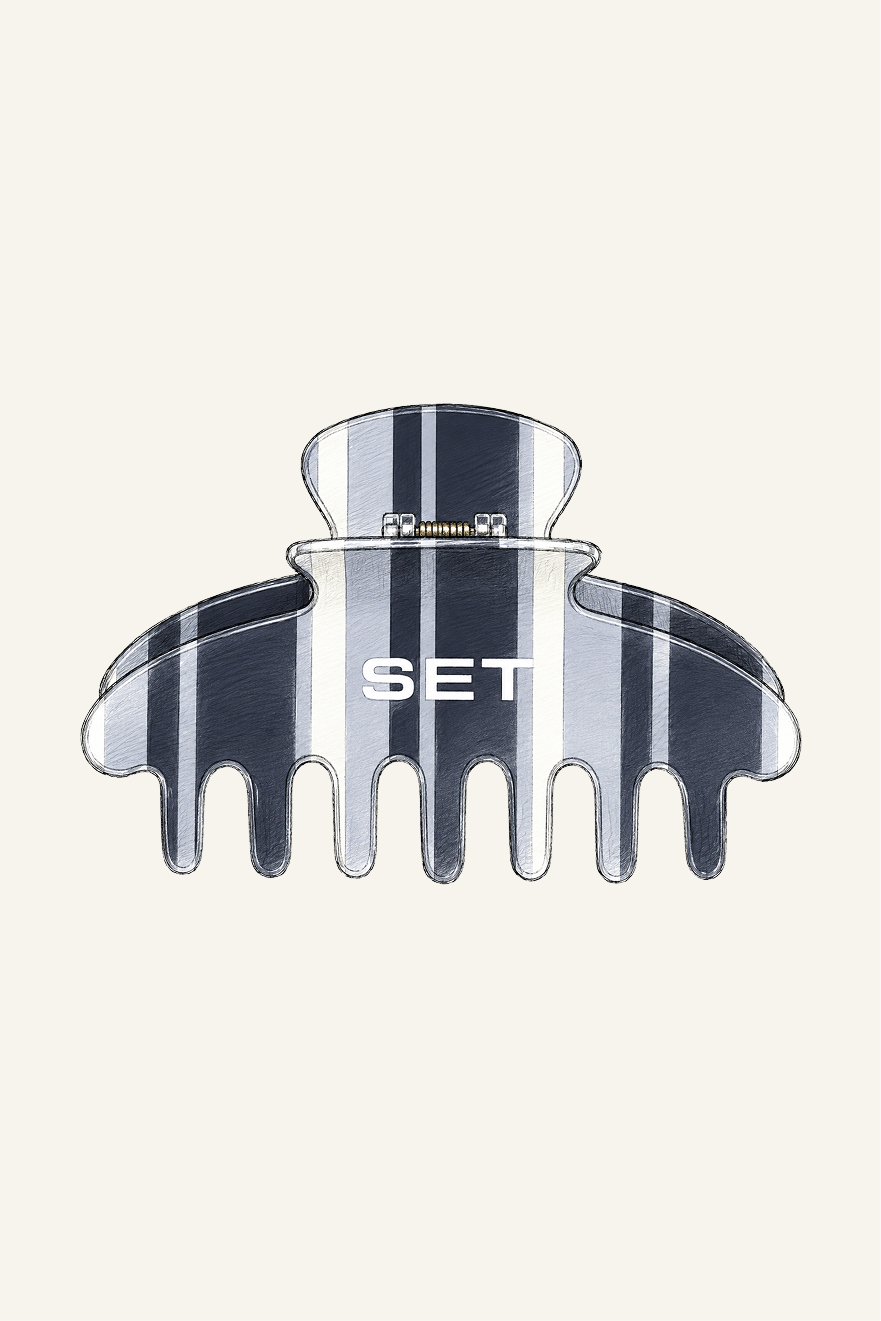 SET STRIPE CLAW CLIP - BIRDIE