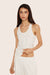 SET™ CLASSIC COTTON DAILY RACER TANK IN BLANC <model-info>Olivia wears a size XS and is 5’10", 22" waist, 28" bust,  32AA bra.</model-info>