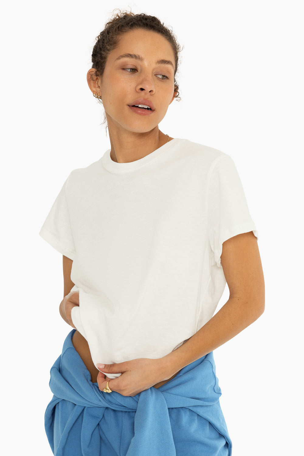 SET™ CLASSIC COTTON MID TEE IN BLANC