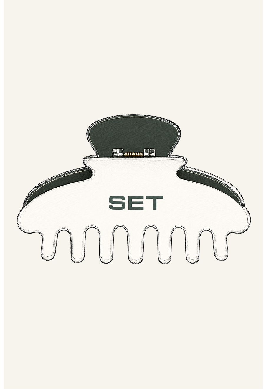 SET COLOR BLOCK CLAW CLIP - COURTSIDE