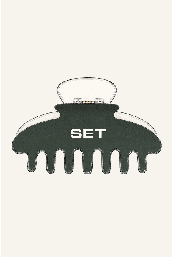 SET COLOR BLOCK CLAW CLIP - COURTSIDE