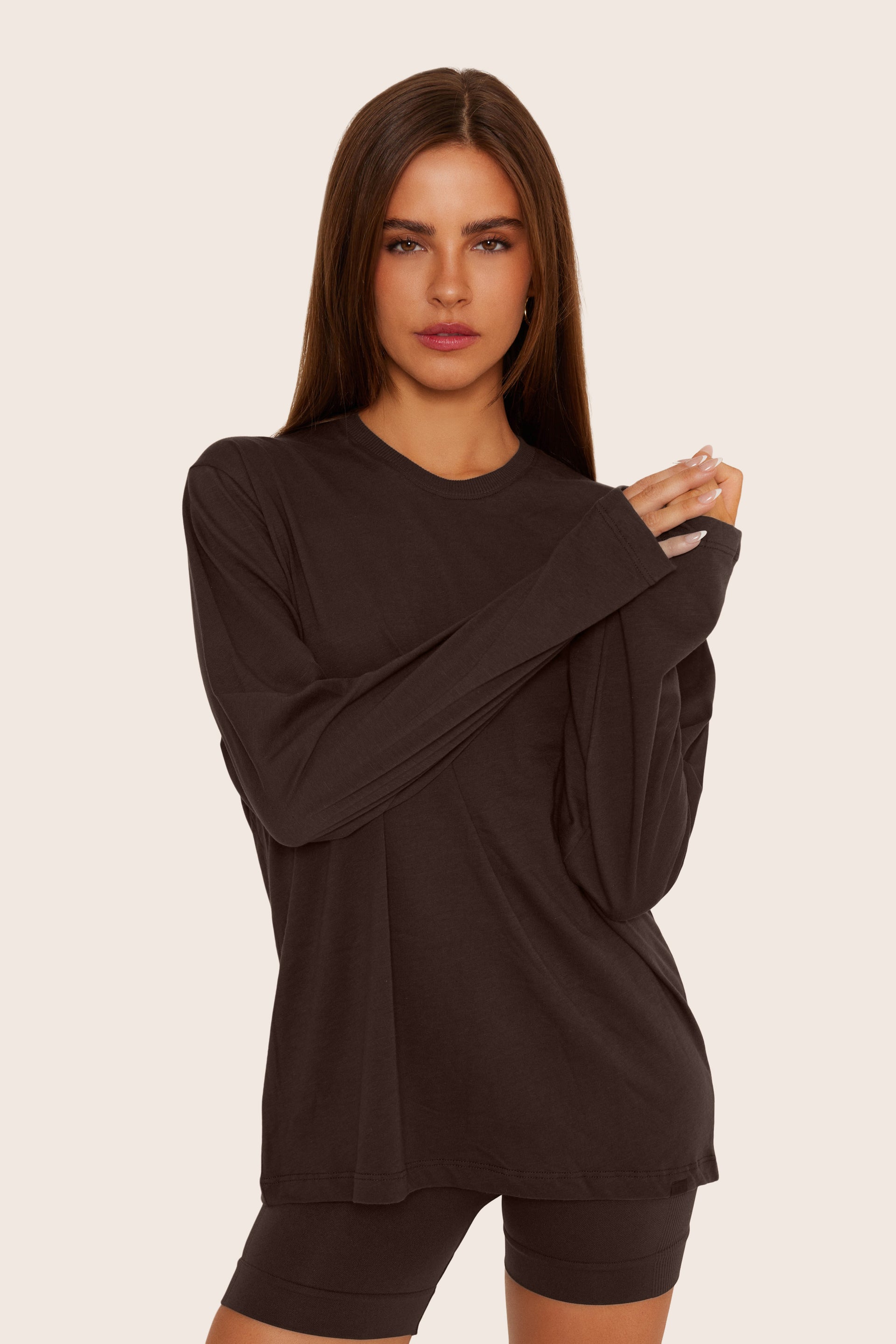 SET™ CLASSIC COTTON DAILY LONG SLEEVE IN ESPRESSO