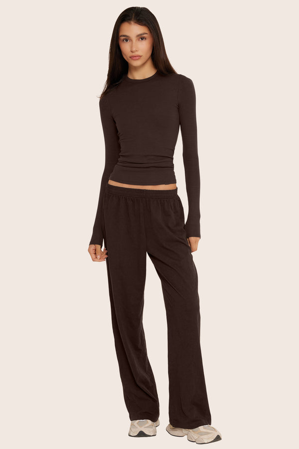 SET™ HEAVY COTTON EASY PANTS IN ESPRESSO 