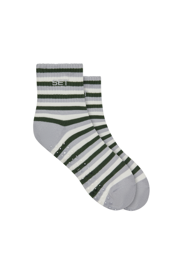 SET TRI-COLOR STRIPE SHORTY GRIP SOCKS - CADDIE
