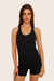 SET™ CLASSIC COTTON DAILY RACER TANK IN ONYX <model-info>Bridget wears a size XS and is 5’8", 23" waist, 32" bust, 32A bra.</model-info>