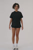 MODEL WEARS CLASSIC COTTON DAILY BOYFRIEND TEE IN ONYX